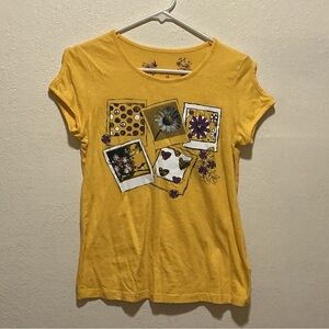 Arizona Jean Company Yellow Floral Graphic Tee